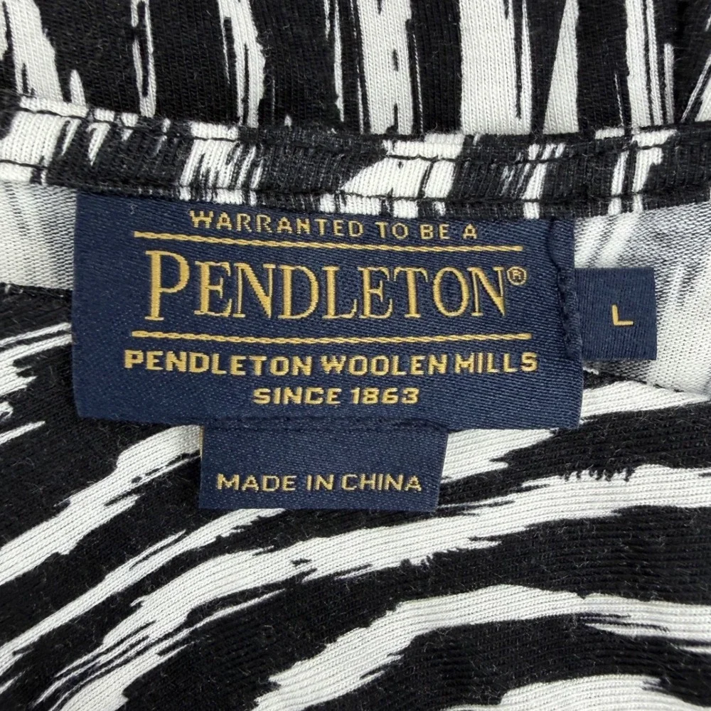 Pendleton Womens Black White Zebra Print Asymmetrical Neck Sheath Dress L